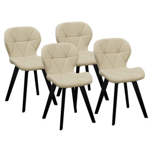 Idomya - 4 Chaises contemporaines Daisy assise matelassée crème - 50x48x79 cm OS