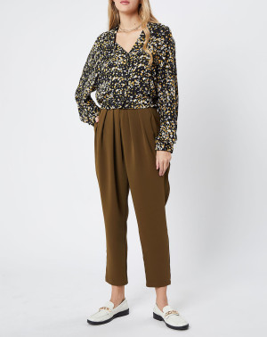 Molly Bracken - Pantalon carotte à pinces Collection Premium kaki S