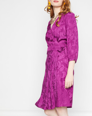 La Petite Etoile - Robe Shima broderies ton sur ton violette 2