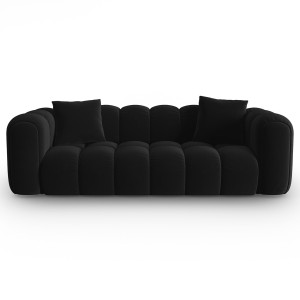CXL by Christian Lacroix - Canapé Velours Clotilde 3 Places noir - 242x94x70 cm OS