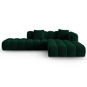 CXL by Christian Lacroix - Canapé d'angle droit Ouvert Velours Clotilde 4 Places vert bouteille - 294x177x70 cm OS
