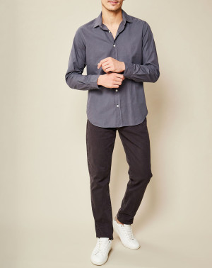 Hartford - Chemise Slim Sammy Pat gris XS
