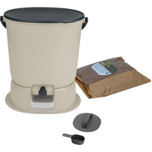 Skaza - Composteur Bokashi Essential + 1 kg d'activateur crème - 15.3L OS