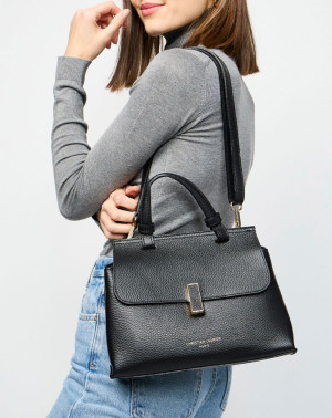Christian Laurier - Sac à main en Cuir Ciara noir - 27x19x9 cm OS