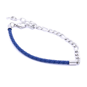 Jacobson - Bracelet en Acier argenté/bleu OS