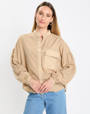 Marc O'Polo - Chemise Col Mao Poche beige moyen 36