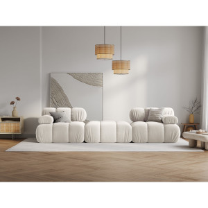 Milo Casa - Canapé Modulaire Velours Tropea 3 Places beige clair - 188x188x63 cm OS