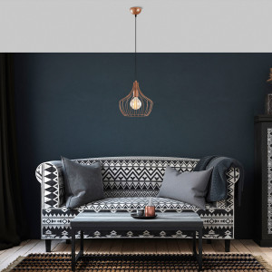 Homitis - Lustre Mézopotamya cuivre - D.27x126 cm OS