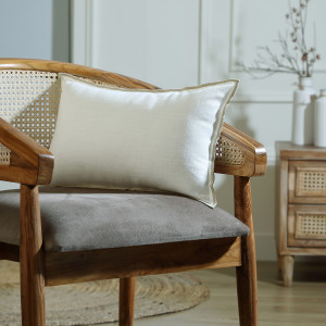 Febronie - Housse de coussin Jules blanc/sable 50x30 cm