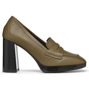 Geox - Escarpins en Cuir Teulada olive - Talon 9.5 cm 40