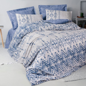 Mijolnir - Parure housse de couette Cleo bleue 240x220 cm