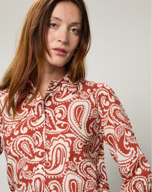 Hartford - Chemise Coraz imprimée orange sombre 2