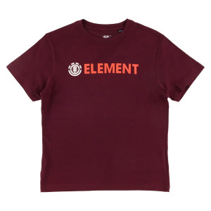 Element - T-Shirt 100% Coton Bio Logo Blazin rouge foncé 16 A