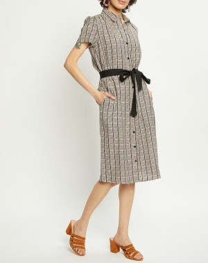 Harris Wilson - Robe 100% Lin Dicka fumée 36