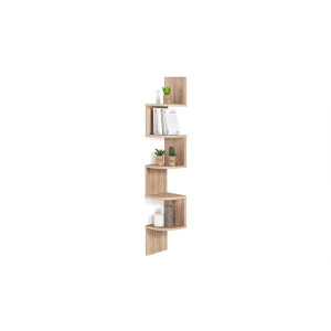 Idomya Factory - Etagère murale d'angle avec niches bois - 20x20x120 cm OS