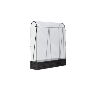 Jardikt - 2 Serres de potager spéciales tomates en métal gris anthracite - 115x30x128 cm OS