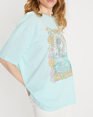 Billabong - T-Shirt oversize Day Dream Away bleu clair XS