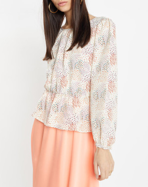 Galeries Lafayette - Blouse fluide Gala imprimée beige clair 38
