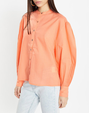 Galeries Lafayette - Chemise en Coton biologique Laurie ample orange 40
