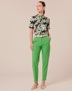 Tara Jarmon - Pantalon en Laine froide mélangée vert 38