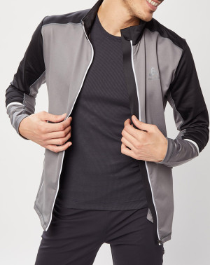 Odlo - Veste intermédiaire technique Allalin gris/noir/blanc XL