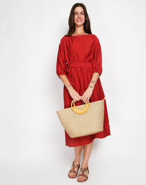 William de Faye - Robe en Lin mélangé Julie rouge XL