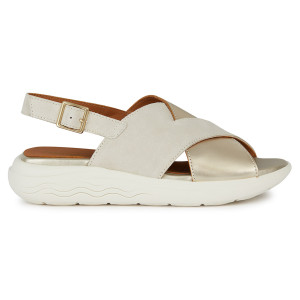 Geox - Sandales en cuir suédé Spherica Ec5 sable clair / or clair 35