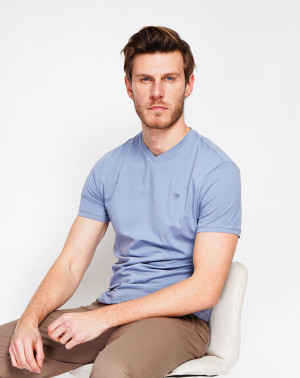 William de Faye - T-shirt Julian bleu jeans M