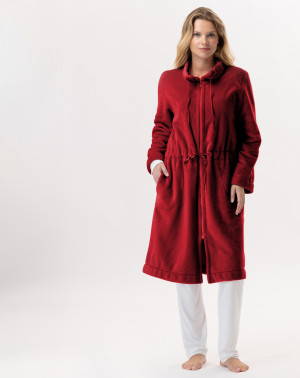 Le Chat - Veste d'intérieur en peluche flanelle Essentiel tomette 40