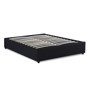 Idomya Factory - Lit coffre Otto en similicuir avec sommier noir - 140x190 cm 140 cm