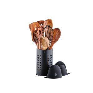 Bjorn - Set d'ustensiles de cuisine en bois d'acacia SKOV marron - 12 pièces OS