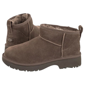 Ugg - Bottes en Velours de Cuir Ultra Mini New Heights marron TF.32.5/TUS.1