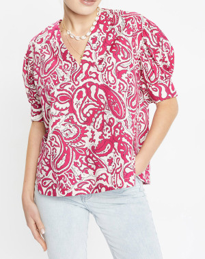 Jodhpur - Top 100% Coton bio Pipa imprimé rose S