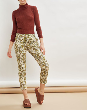 La Petite Francaise - Pantalon droit Perceval feuillage beige/kaki 36