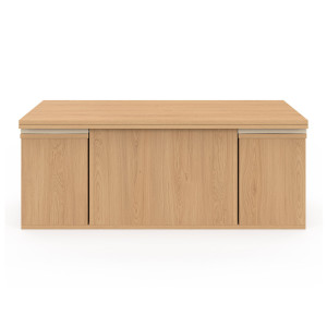 Idomya - Table basse Tania 2 en 1 avec plateau dépliant et 4 assises bois - 100x55/110x39/51 cm OS