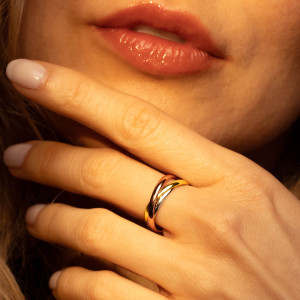 Le Diamantaire - Bague Trio or tricolore T.55