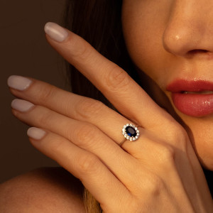 Instant d'Or - Bague Bleu merveilleux or blanc T.62