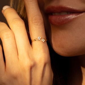 Instant d'Or - Bague Rencontre florale or jaune 54