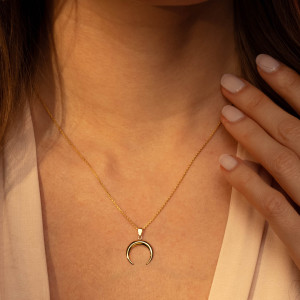 Instant d'Or - Pendentif Demi lune or jaune OS