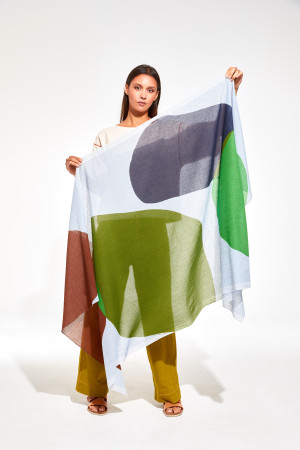 Mapoesie - Foulard Galet Vert 100 X 190Cm OS
