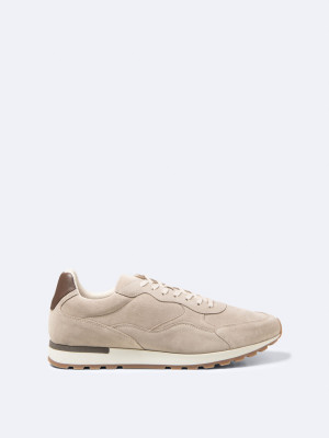 Devred - Baskets en cuir suédé beige doux 45