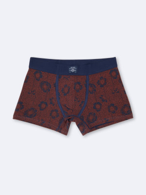 Devred - Boxer fleuri en coton brique S