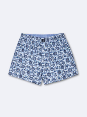 Devred - Shorty 100% coton fleuri blanc/bleu S
