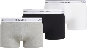 Calvin Klein - Lot de 3 boxers trunk gris chiné/blanc/noir XL