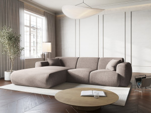 Maison Héritage - Canapé D'Angle gauche Theo 4 Places beige - 260x170x72 cm OS