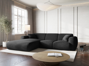 Maison Héritage - Canapé D'Angle gauche Theo 4 Places noir - 260x170x72 cm OS