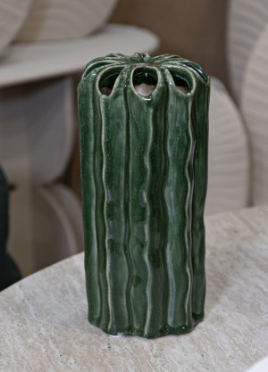 Mauro Ferretti - Vase Cactus multi trous vert - 11,5x23,5 cm OS