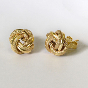 Le Diamantaire - Boucles d'oreilles Noeud Torsadé or jaune OS