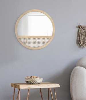 Mauro Ferretti - Miroir mural fuji Beige - Ø 50x5 cm OS