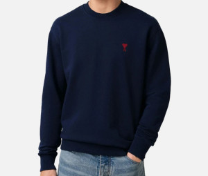 Ami Paris - Sweatshirt Ami De Coeur Bleu Marine L